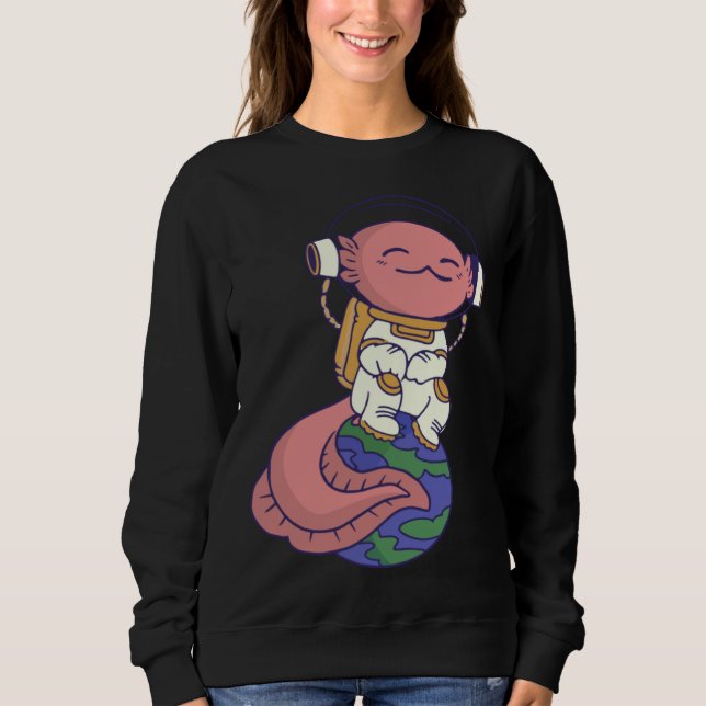 Moletom axolotl cute funny axolotl lover earth space space (Frente)