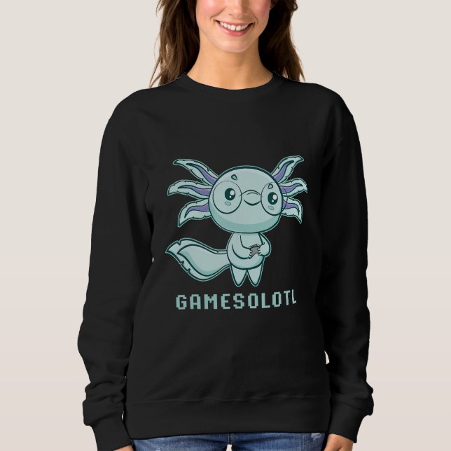 Moletom Axolotl Fish Playing Video Games Lizard Gamesolotl (Frente)