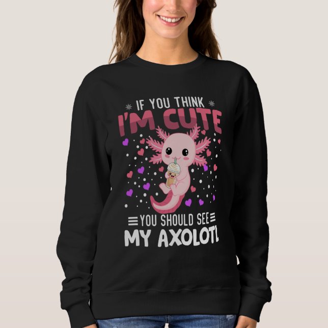 Moletom Axolotl Heart Valentine's Day Animal For Womens Ki (Frente)