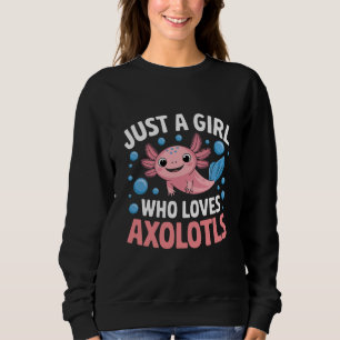 Moletom Axolotl Kawaii Apenas Uma Garota Que Ama Axolotls