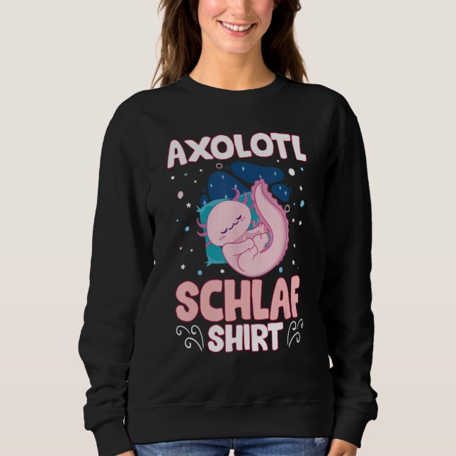 Moletom Axolotl Schlaf  Mexican Salamander Relaxolotl Slee (Frente)