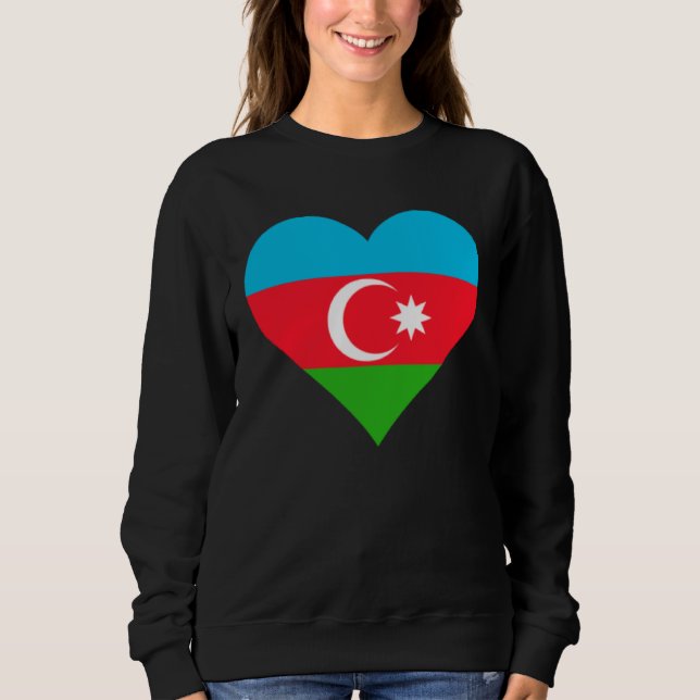 Moletom Azerbaijan Flag Heart Azerbaijan  Love Azerbaijan (Frente)