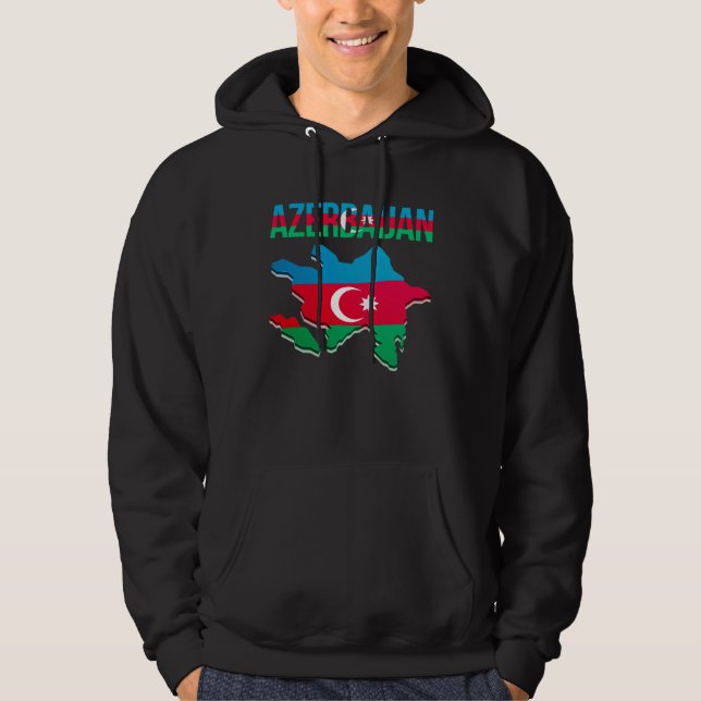 Moletom Azerbaijani  Azerbaijan Country Map Flag (Frente)