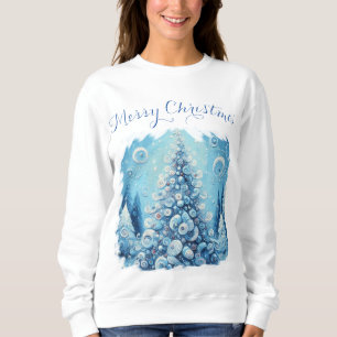Moletom Azul-árvore de Natal Impressionante e Impressionan