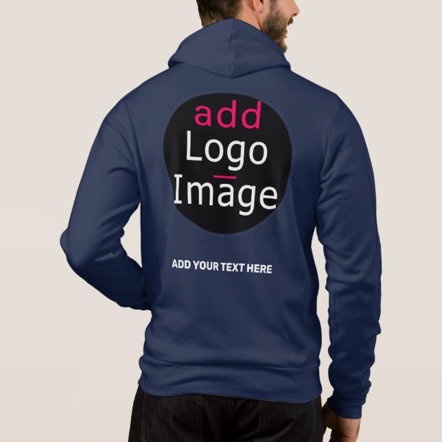 Moletom Azul de marca personalizada de chic profissional m (Verso)