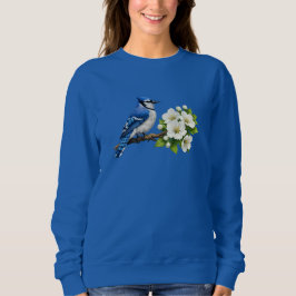 Moletom Azul-marinho com Flores Brancas