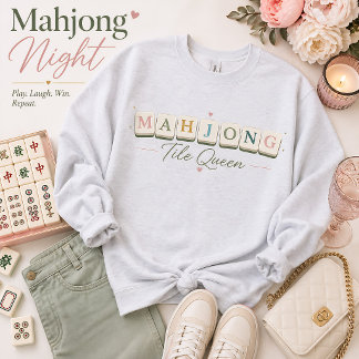 Moletom Azulejo de Mahjong Rainha Fofa