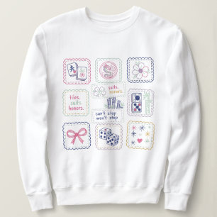 Moletom Azulejos Inspirados em Mahjong e Colagem de Amulet
