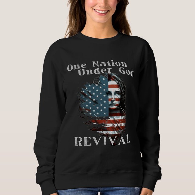 Moletom Azusa Revival American Flag Girl Holy Spirit Chris (Frente)