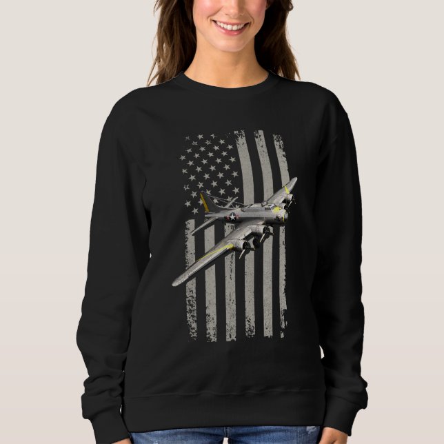 Moletom B17 Bomber Ww2 Avião Plane Usa Bandeira Veterana (Frente)