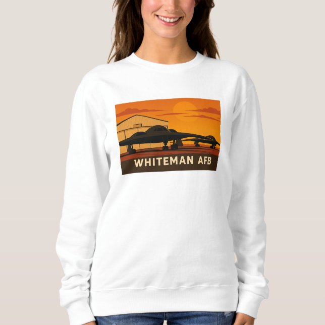 Moletom B-2 Jet Sunset Art - Whiteman AFB Poster Style (Frente)