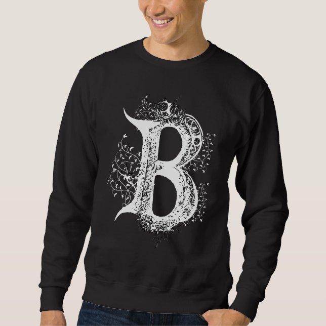 Moletom B Monogram Alphabet Lettering Callgraphy Gothic Wi (Frente)