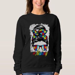 Moletom Babá de Messy Bun Bandana Meninas Mulheres Autismo