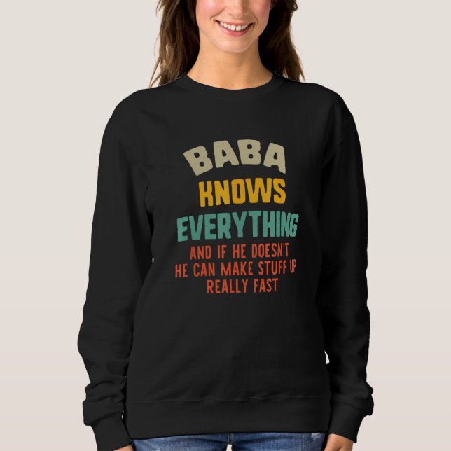 Moletom Baba Knows Everything Vintage Father s Day (Frente)