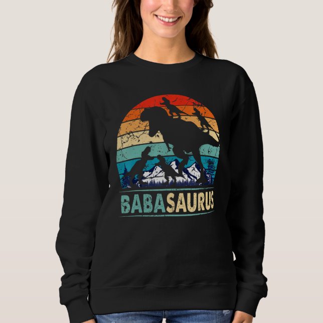 Moletom Babasaurus T Rex Baba Dinossauro 4 Crianças Da Pai (Frente)
