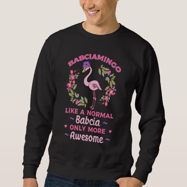 Moletom Babciamingo Babushka Flamingo Avó (Frente)