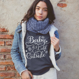 Moletom Baby Está Frio Lá Fora Azul Marinho Feminino