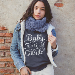 Moletom Baby Está Frio Lá Fora Azul Marinho Feminino