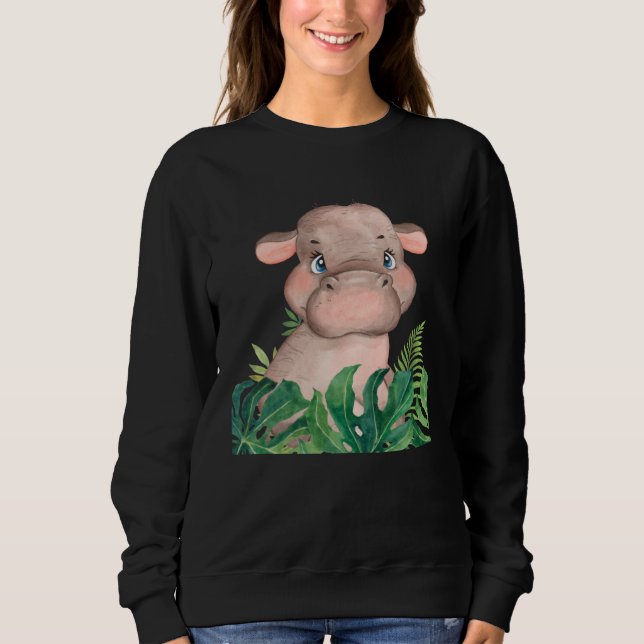 Moletom Baby Hippopotamus Safari Jungle Animal Boys Girls  (Frente)