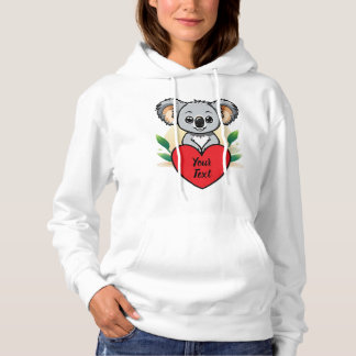 Moletom Baby Koala Bear Heart com sua mensagem personaliza