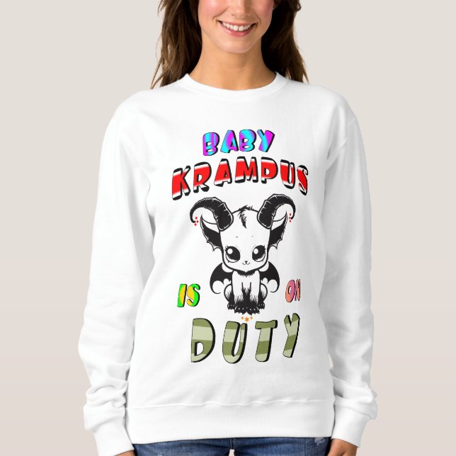 Moletom Baby Krampus Está Em Serviço (Frente)