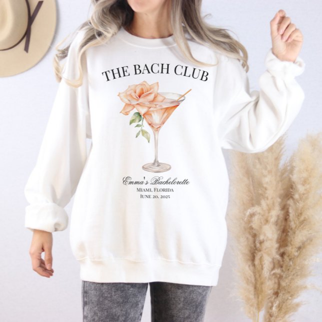 Moletom Bachelorette Blush do Clube Social Personalizado (Custom Social Club Blush Cocktail Sweatshirt)