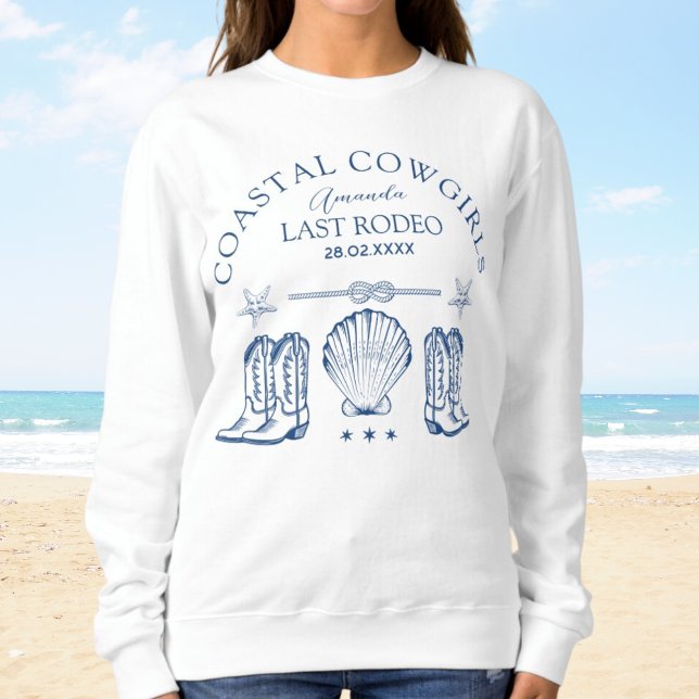 Moletom Bachelorette Ocidental Náutica Costeira (Coastal Cowgirl Sweatshirt is the perfect beach bachelorette party sweatshirt matching bridesmaids)