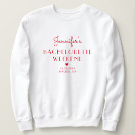 Moletom Bachelorette Personalizado Vermelho e Rosa Mínimo