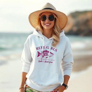 Moletom Bachelorette Pescador Estilo Reel Raparigas-Vinho