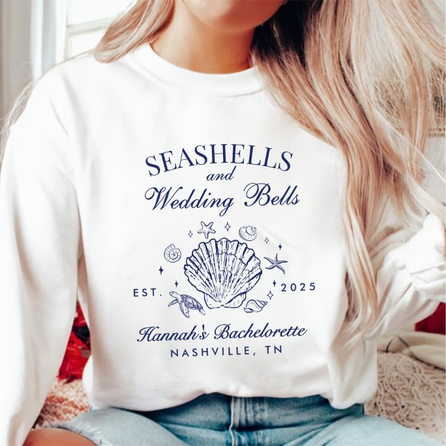Moletom Bachelorette Retro Pink Seashells & Wedls (Criador carregado)