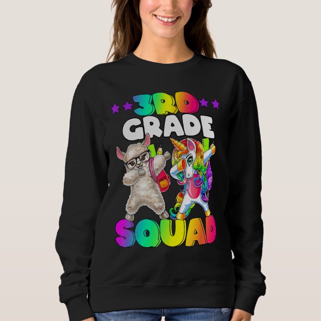 Moletom Back To School 3rd Grade Squad Dabbing Unicorn She (Frente)