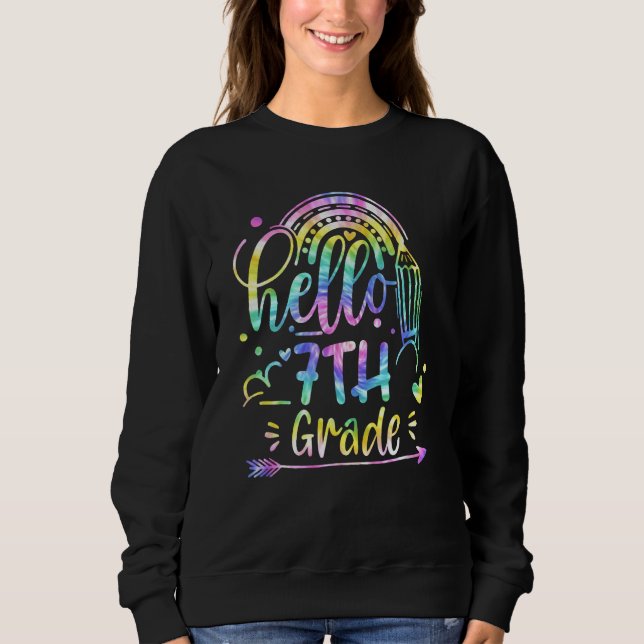 Moletom Back To School Cute Hello 7th Grade Team Tie Dye T (Frente)