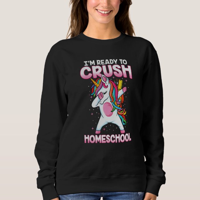 Moletom Back To School Dabbing Unicorn Ready To Crush Home (Frente)