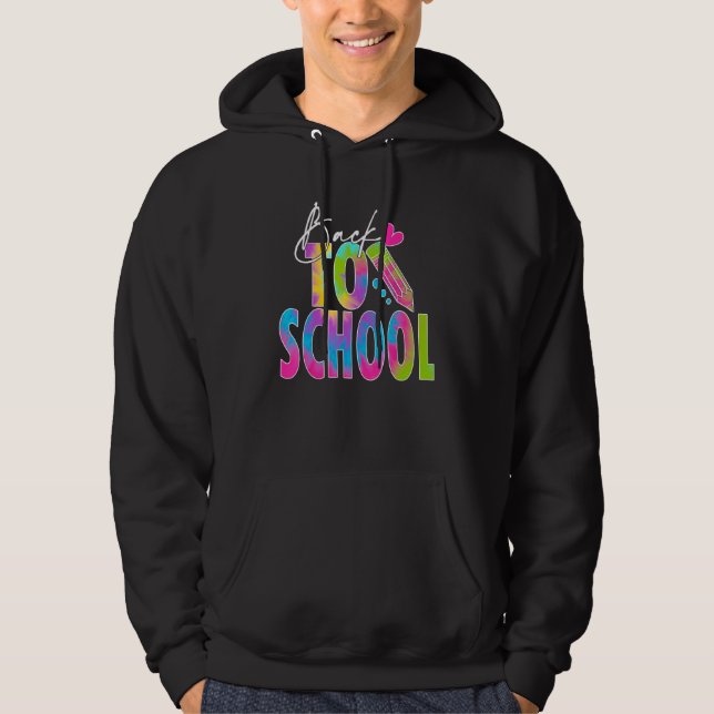 Moletom Back To School Happy First Day Of School Tie dye T (Frente)