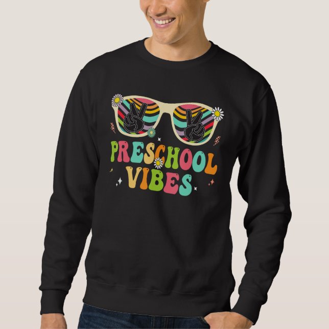 Moletom Back To School Preschool Vibes Retro Teacher Women (Frente)
