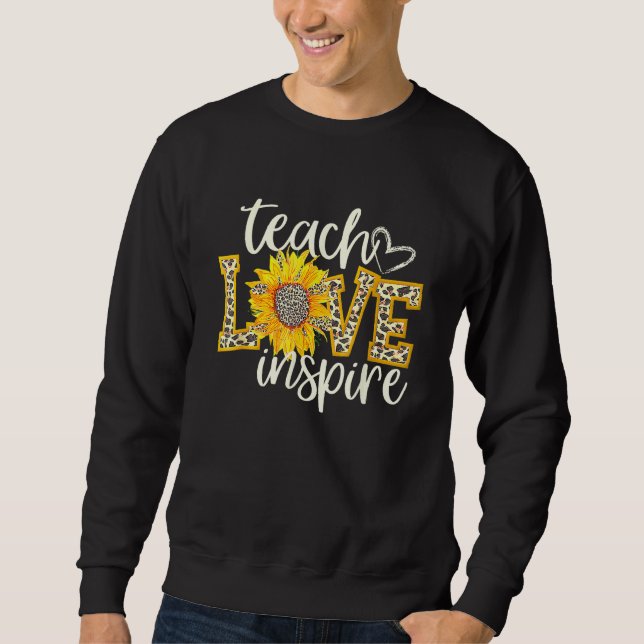 Moletom Back To School Teach Love Inspire Retro Teachers W (Frente)
