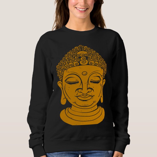 Moletom Backprint Buddha Head Meditation and Yoga (Frente)