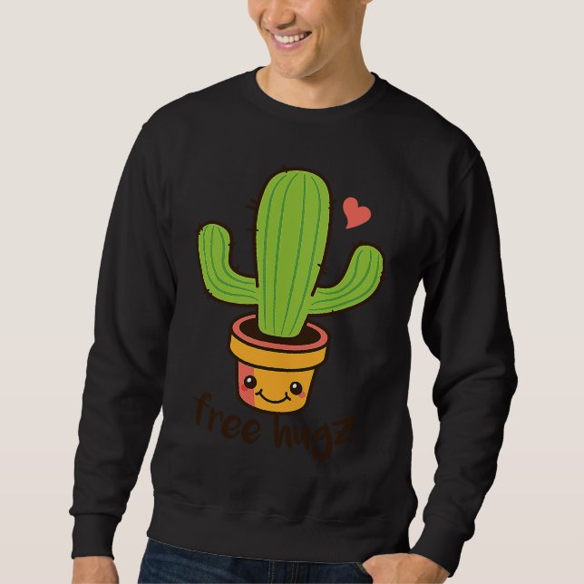 Moletom Backprint Free Hugs Cactus and Potted Plants (Frente)