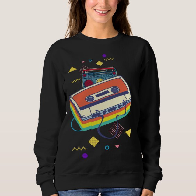 Moletom Backprint retro cassette and stereo system 80s and (Frente)