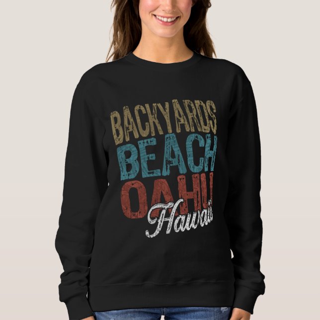 Moletom Backyards Beach OAHU Hawaii HIBISCUS E SCRIPT (Frente)