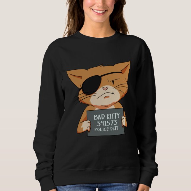Moletom Bad Cat Gangster Mugshot Kitty For Pet (Frente)