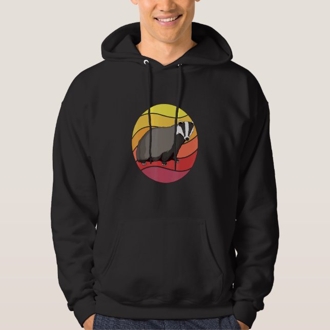 Moletom Badger Retro Sunset Badger Art Badgers (Frente)