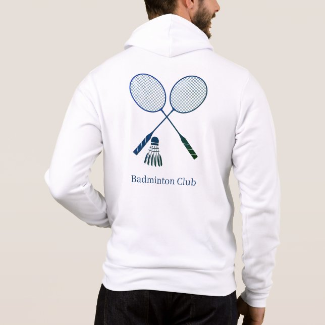 Moletom Badminton Rackets Shuttlecock Birdie Personalizado (Verso)