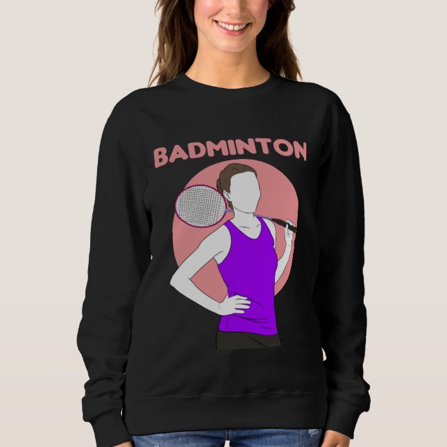 Moletom Badminton Racquet Sport Woman Girl Strokes  1 (Frente)