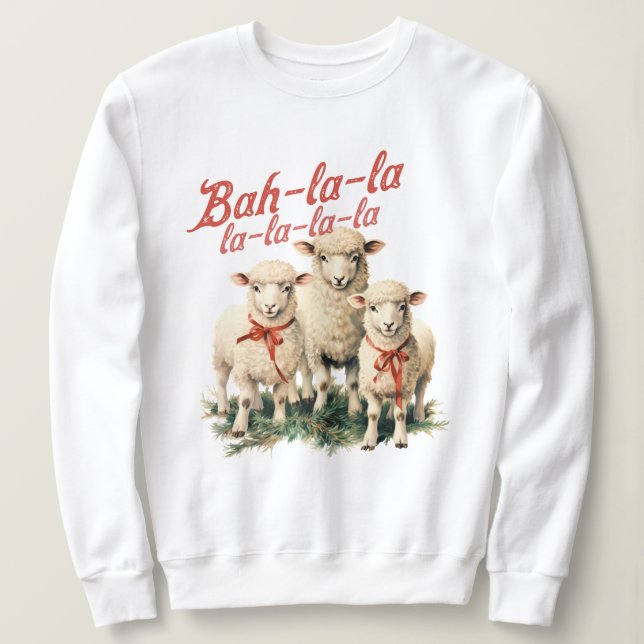 Moletom Bah La La Cute Retro Christmas Shea (Frente do Design)