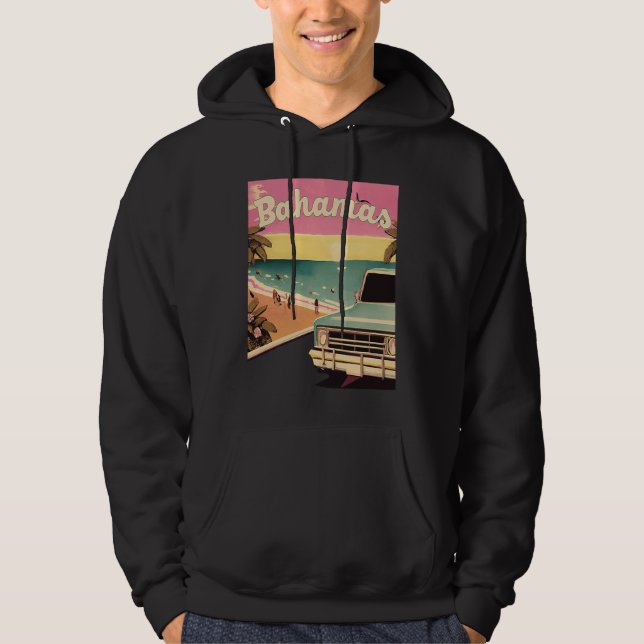 Moletom Bahamas Retro Beach Vacation Graphics Bahamas Surf (Frente)