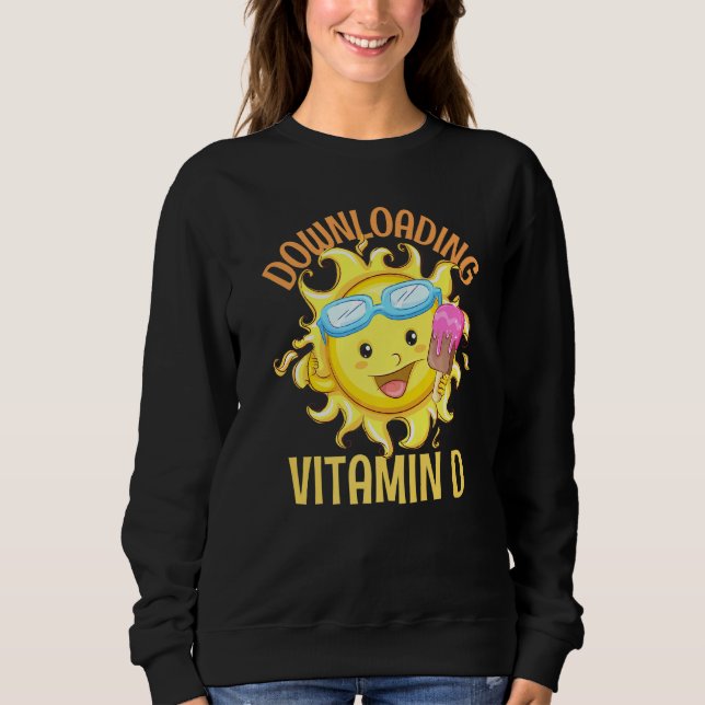 Moletom Baixando Vitamina D Olhando Para O Sol De Verão (Frente)