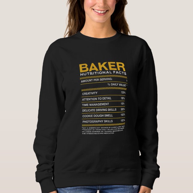 Moletom Baker Nutrição Fatos de Baking Pastelaria Humor (Frente)