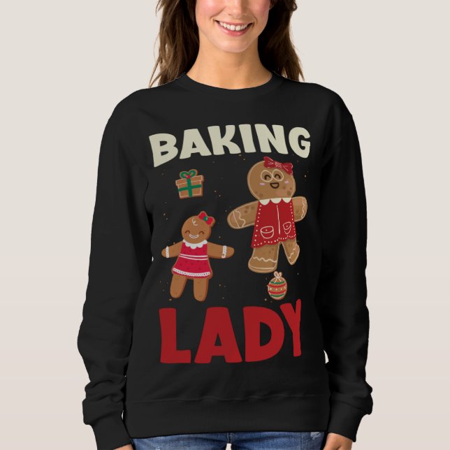 Moletom Baking Lady Christmas Gingerbread Cookies (Frente)