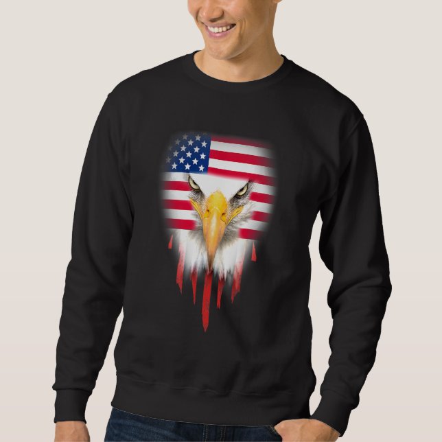 Moletom Bald Eagle 4 de julho Bandeira Americana Fre Patri (Frente)